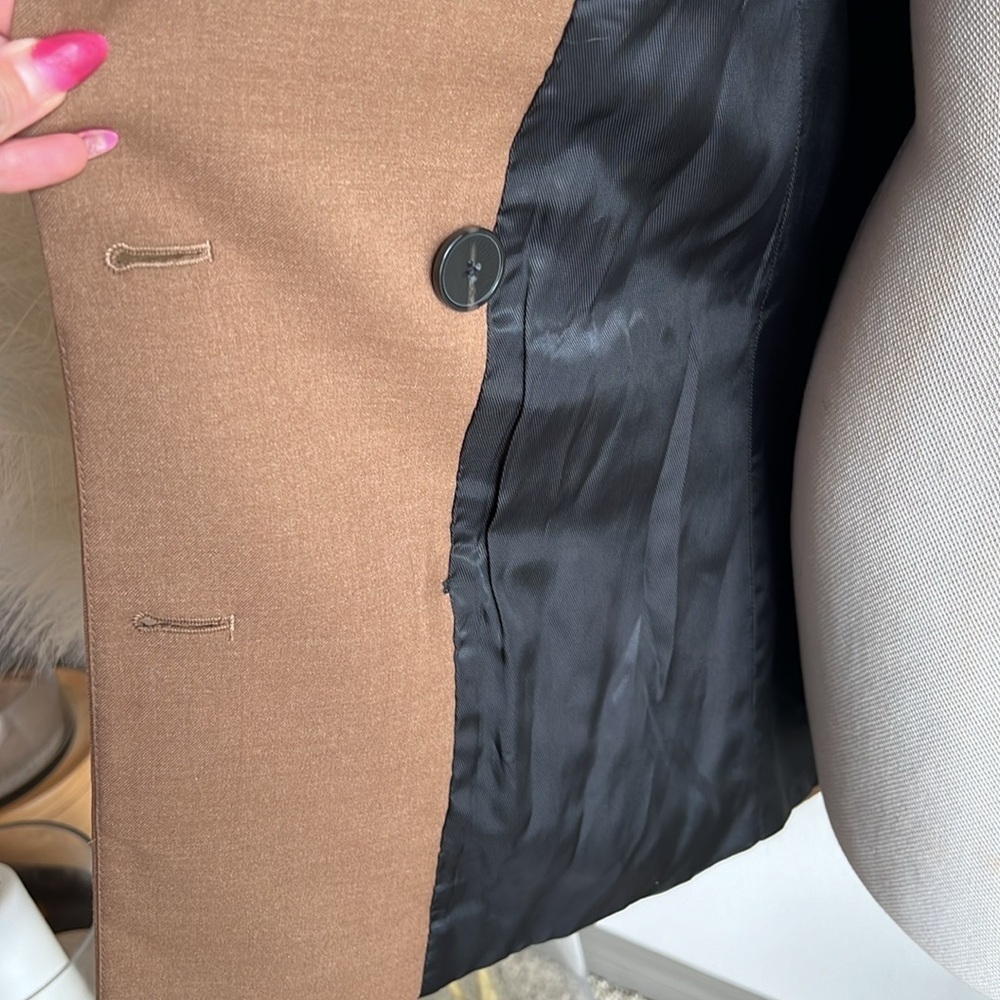 Zara Brown Tan Double Breasted Oversized 90s minimalist Blazer - Picture 11 of 13